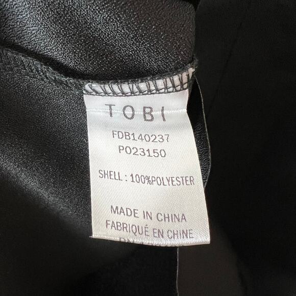 Tobi Scalloped Hem Short Sleeve Black Mini Dress Size Small - Picture 5 of 8